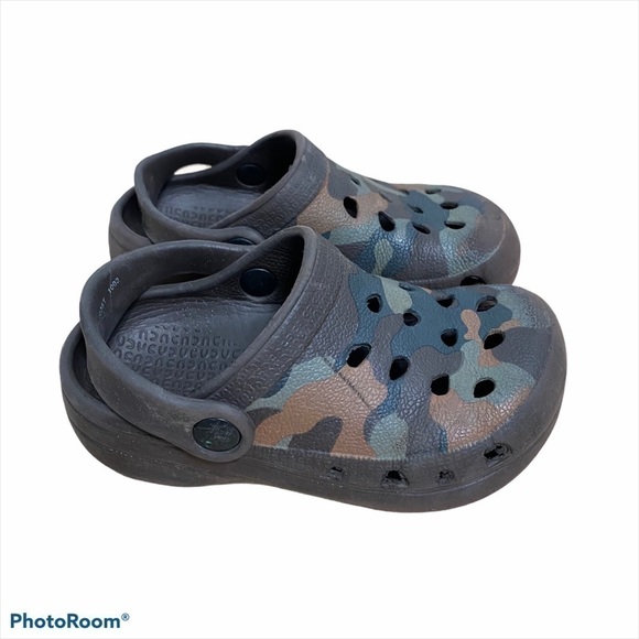 Camouflage Molded Sandals Sz 8 Kids Toddler Brown - Picture 1 of 6